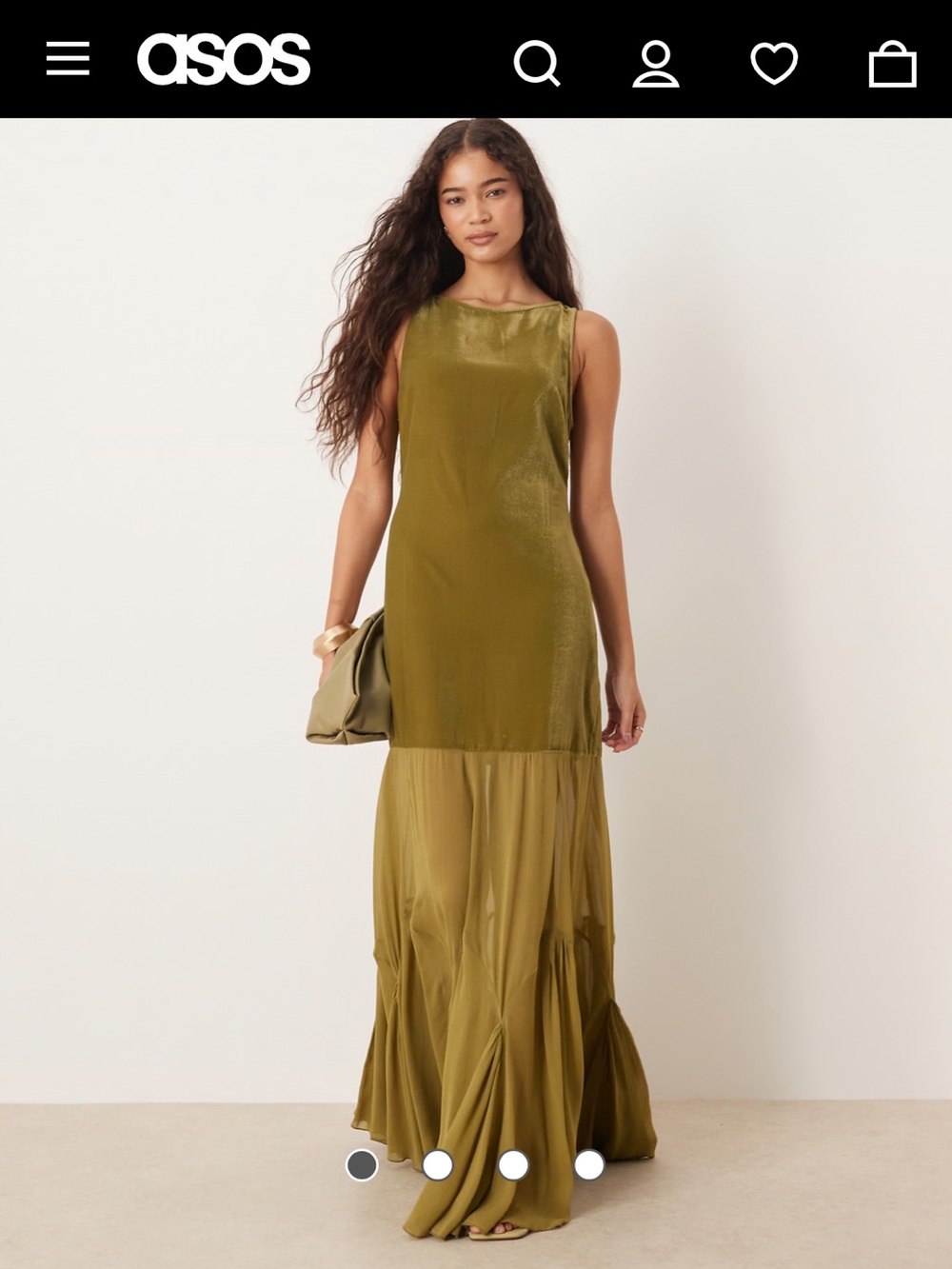ASOS Olive Green Sleeveless Maxi Dress